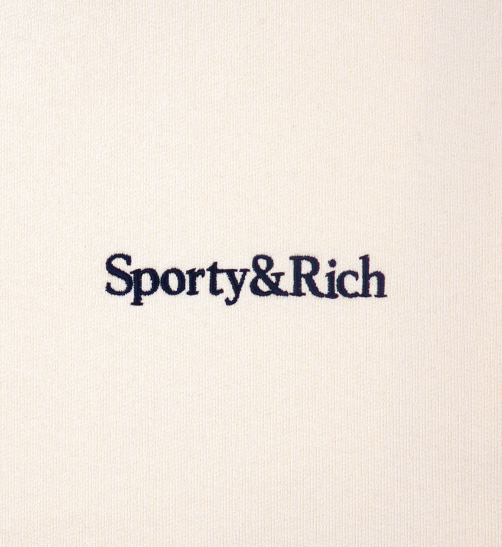 Serif Logo Sweatpant - Cream/Navy