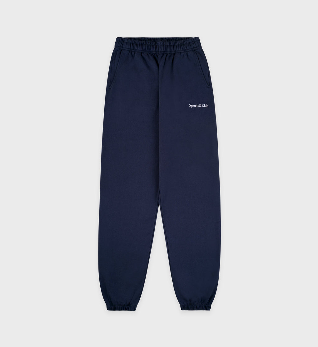 Serif Logo Sweatpant - Navy/White