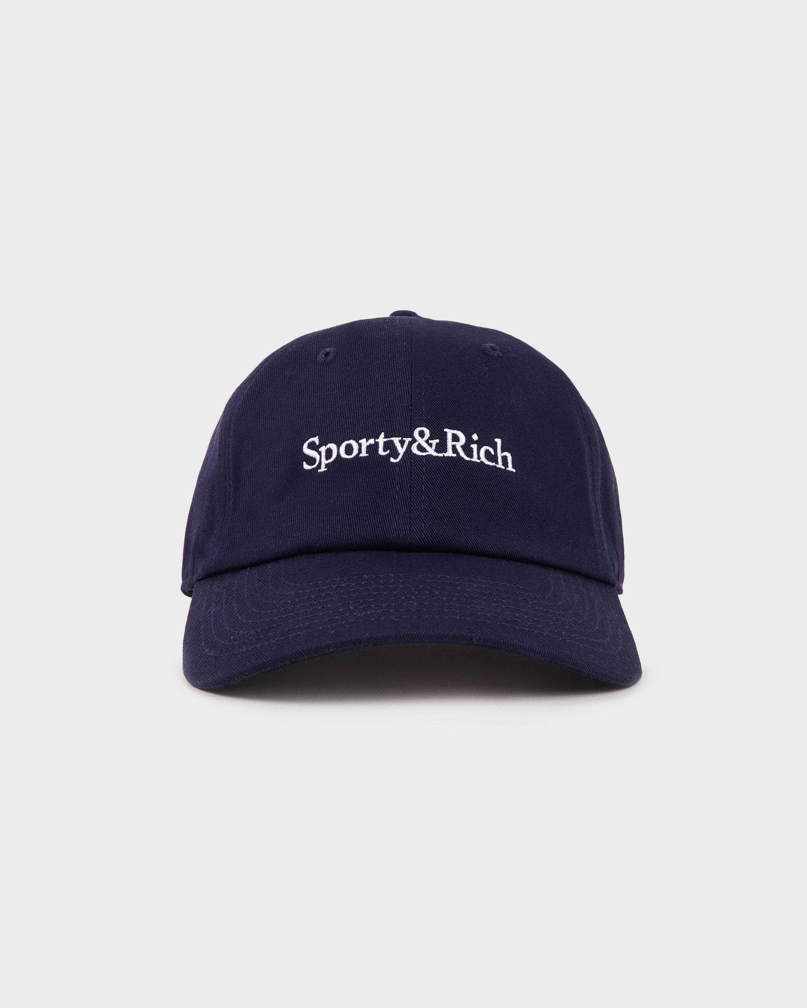Serif Logo Hat - Navy/White