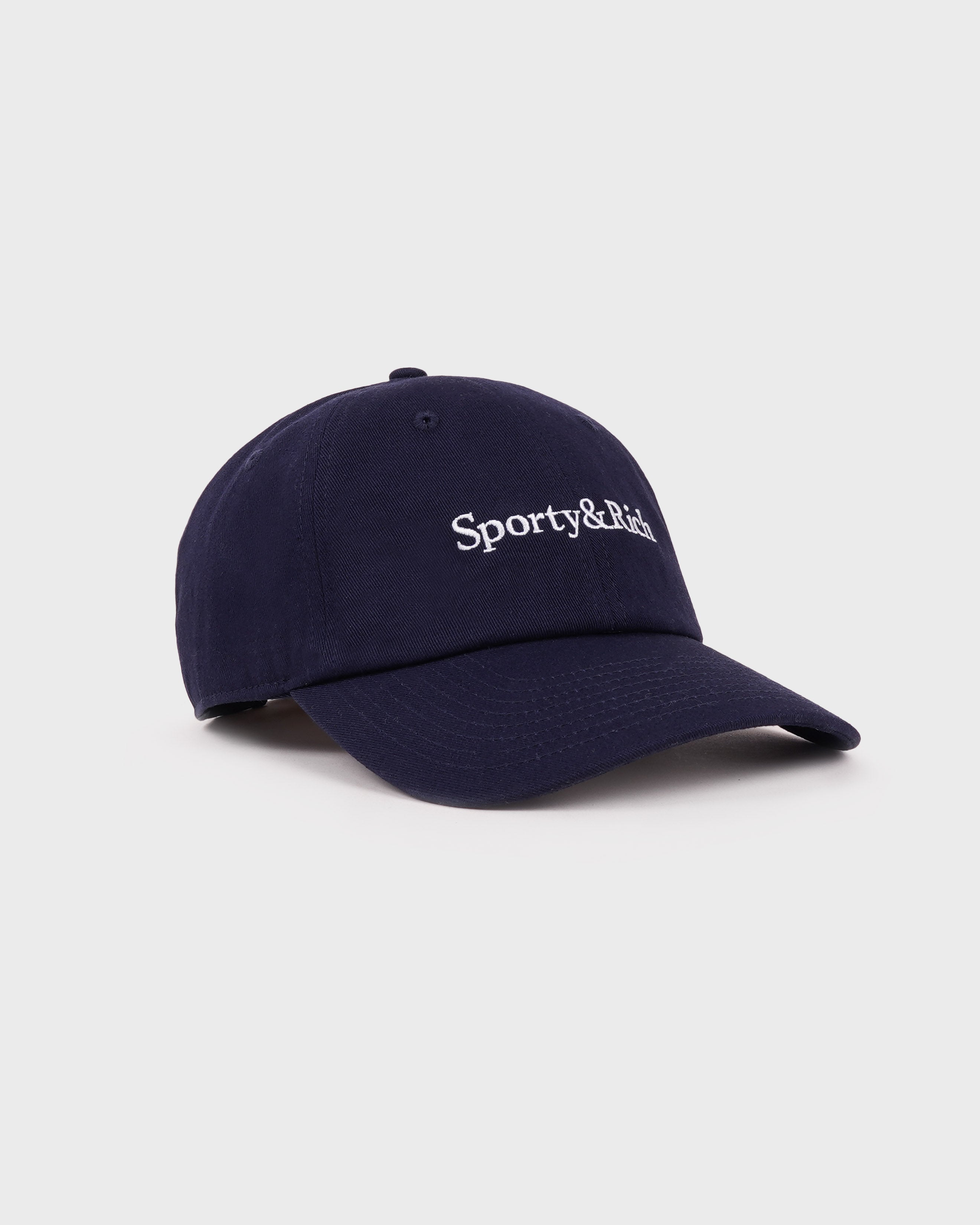 Serif Logo Hat - Navy/White