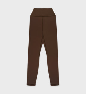 Serif Logo Legging - Chocolate/White