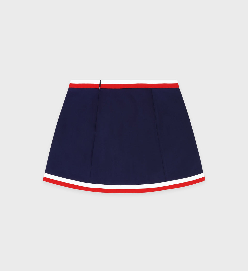 Serif Logo Mila Skirt - Navy/White/Fire Red
