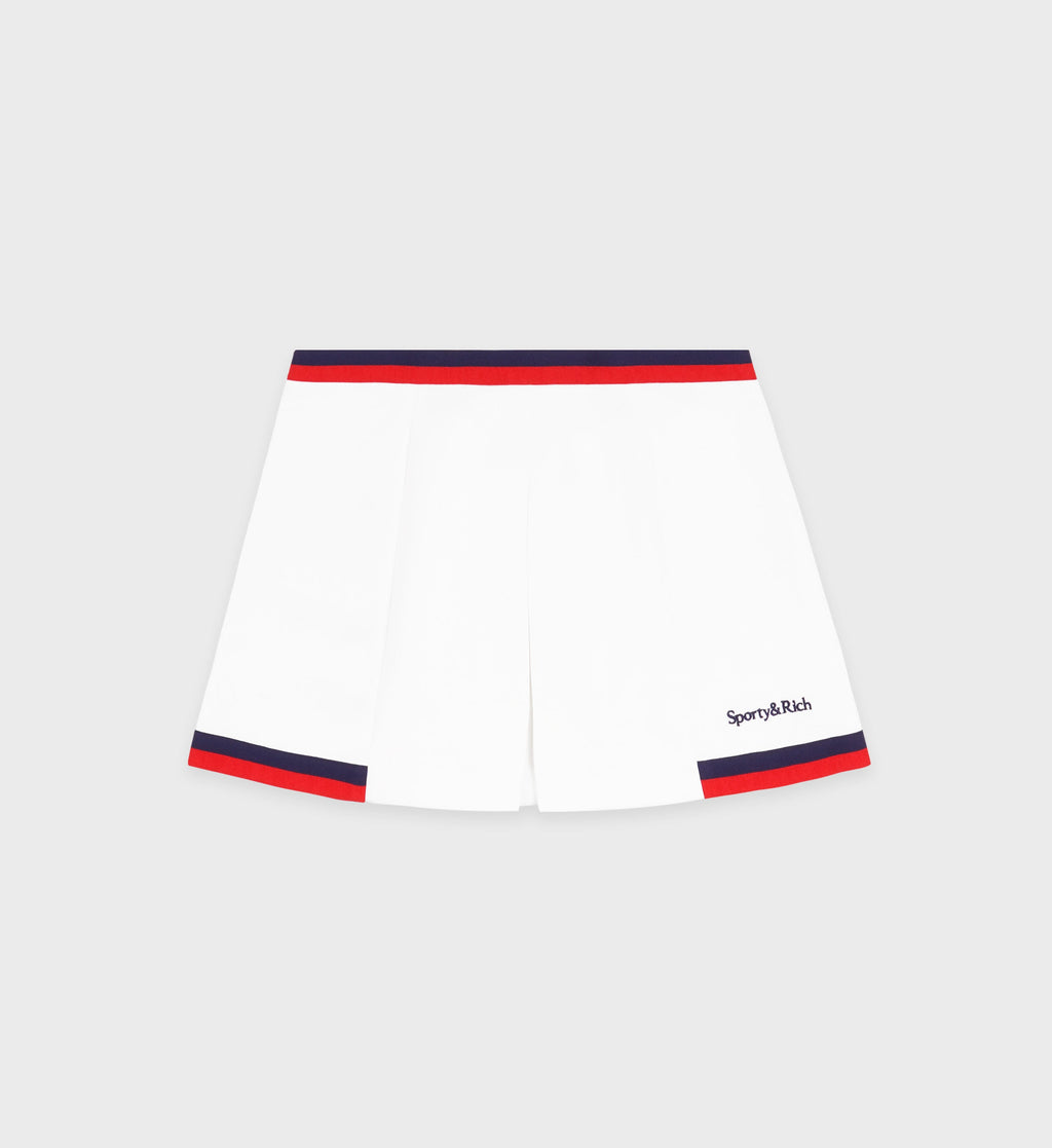 Serif Logo Mila Skirt - White/Navy/Fire Red