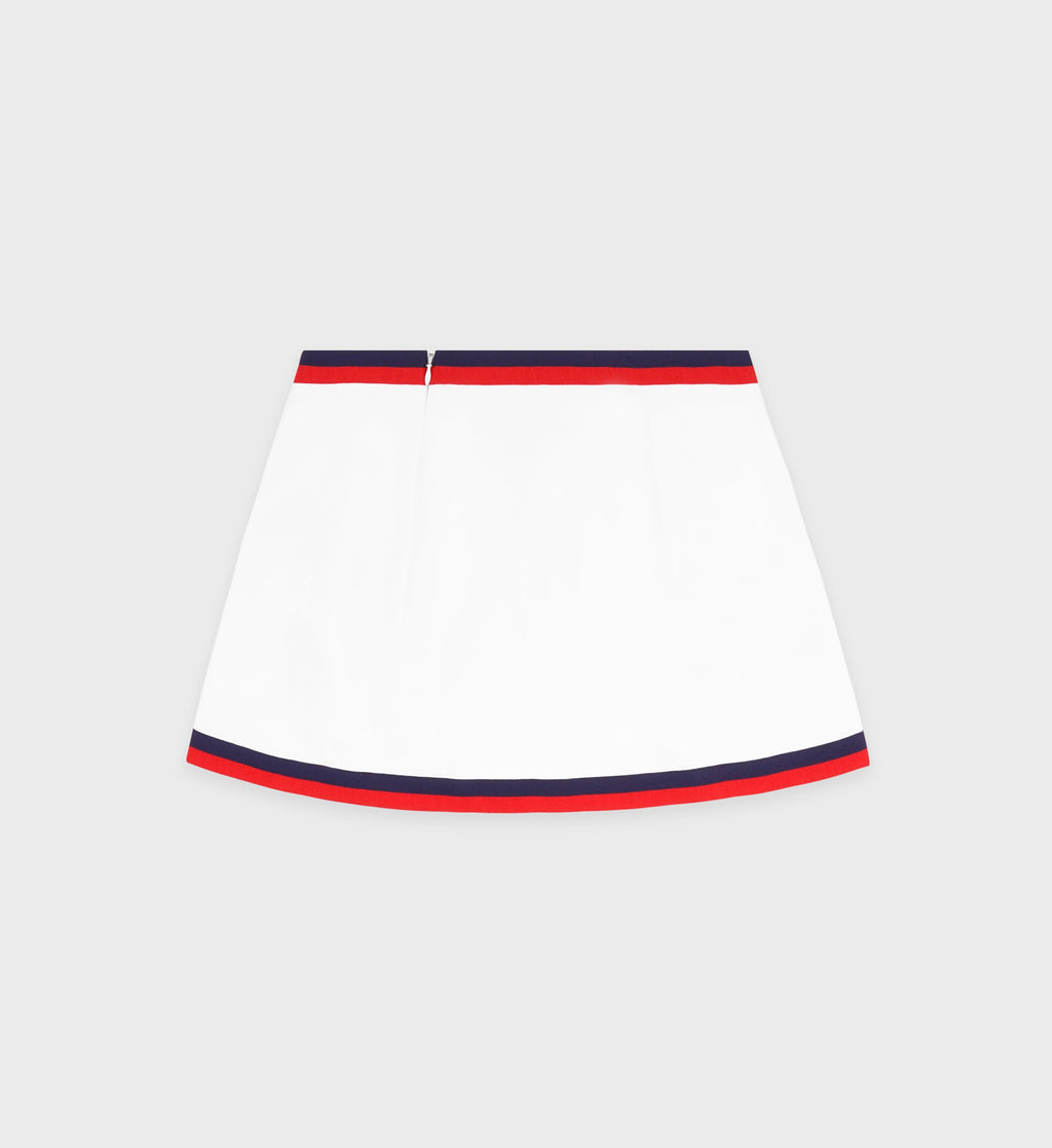 Serif Logo Mila Skirt - White/Navy/Fire Red