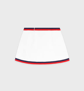 Serif Logo Mila Skirt - White/Navy/Fire Red
