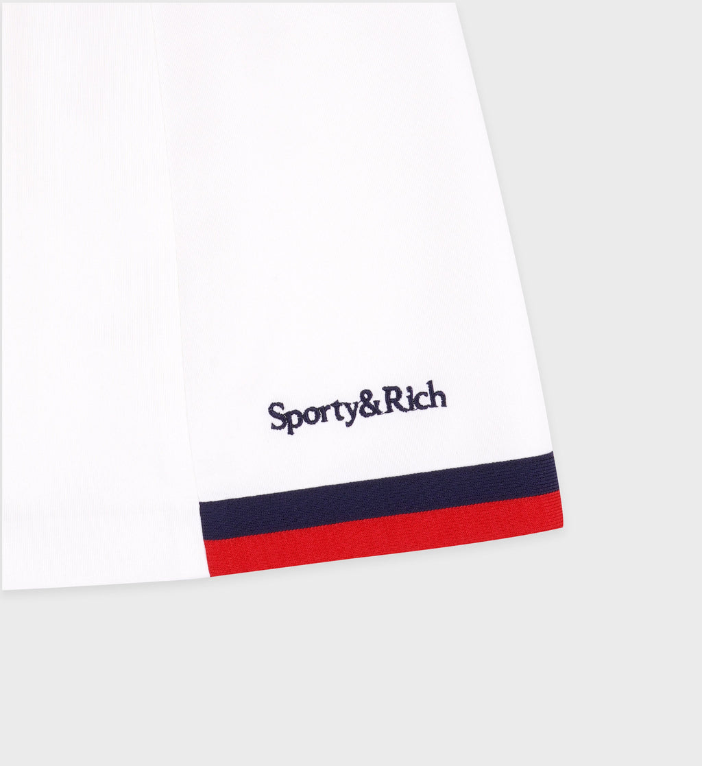 Serif Logo Mila Skirt - White/Navy/Fire Red