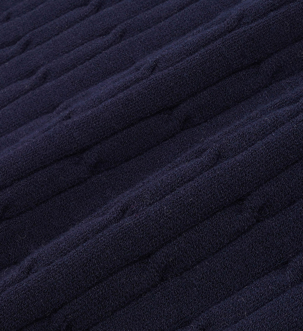 Serif Logo Mini Cable Polo - Navy/White/Ruby