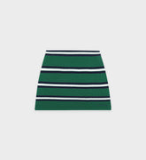 Serif Logo Silk Pique Aline Skirt - Alpine/White/Navy