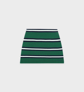 Serif Logo Silk Pique Aline Skirt - Alpine/White/Navy
