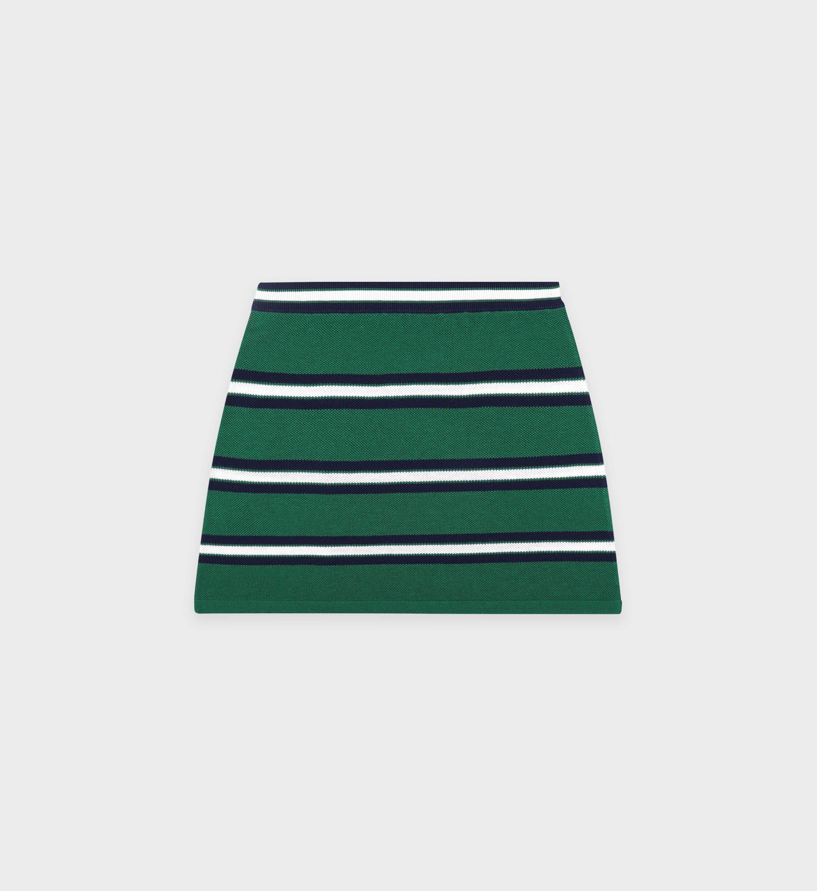 Serif Logo Silk Pique Aline Skirt - Alpine/White/Navy