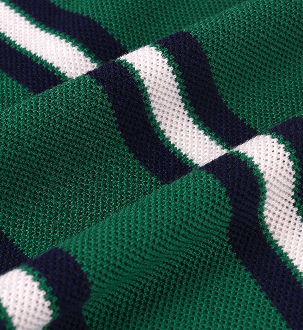 Serif Logo Silk Pique Aline Skirt - Alpine/White/Navy