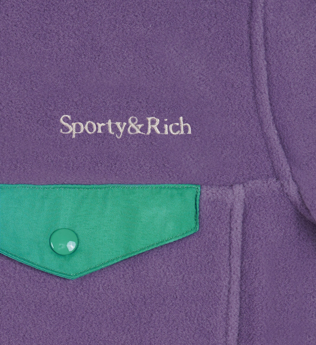 Serif Logo Polar Sweatshirt - Dusty Grape/Spring Green