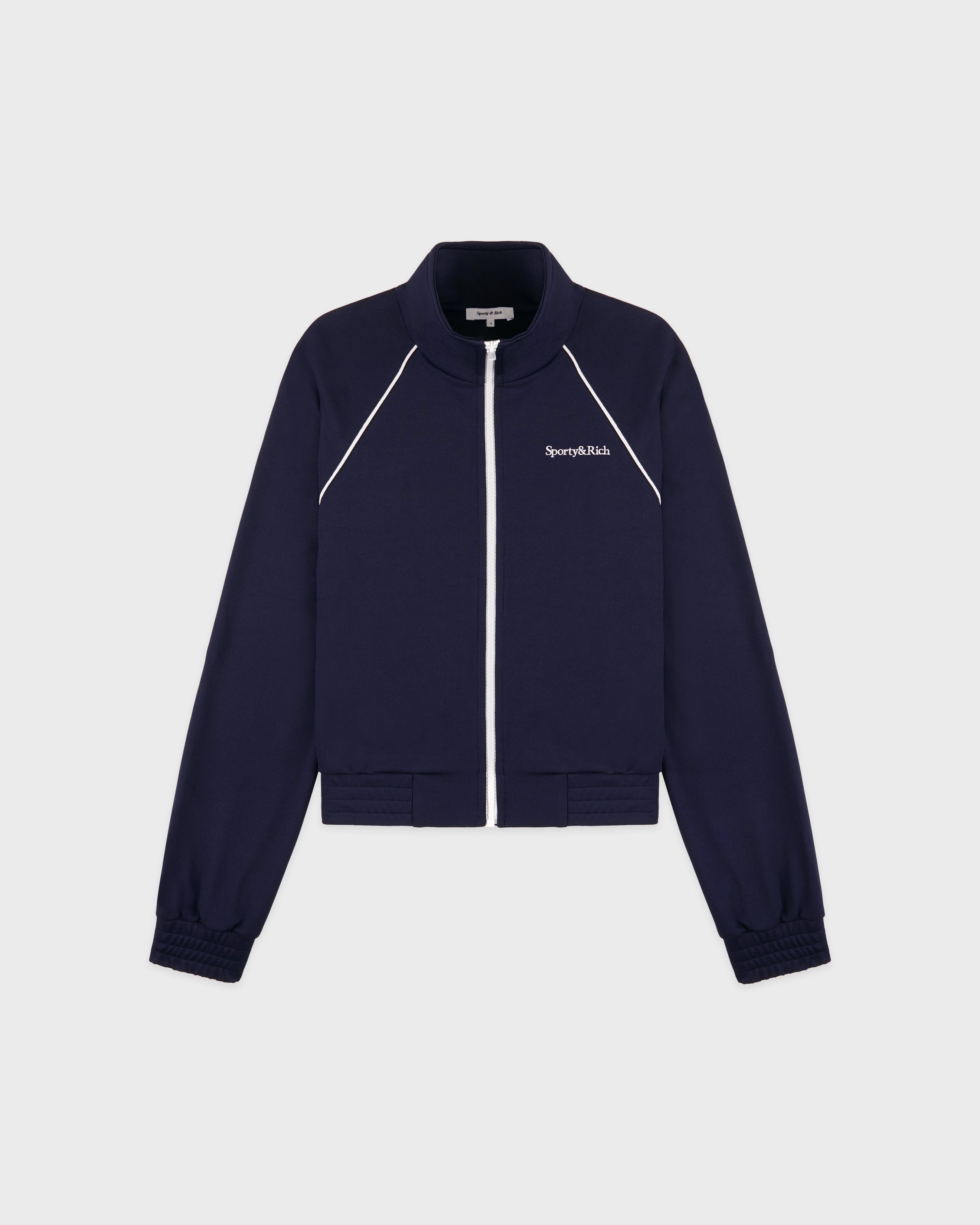 Serif Logo Retro Track Jacket - Navy/White