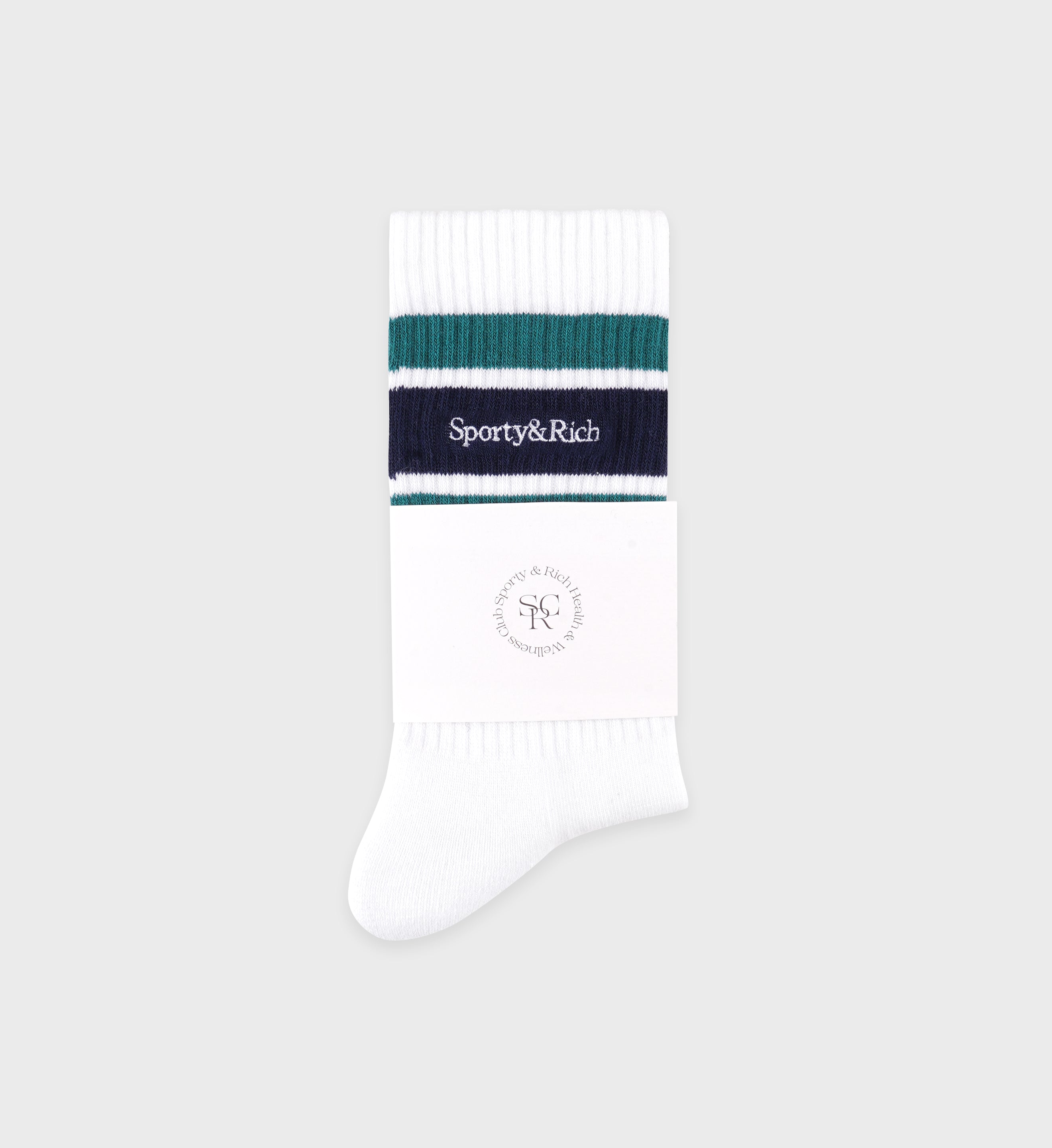 Serif Logo Socks - White/Navy/Alpine