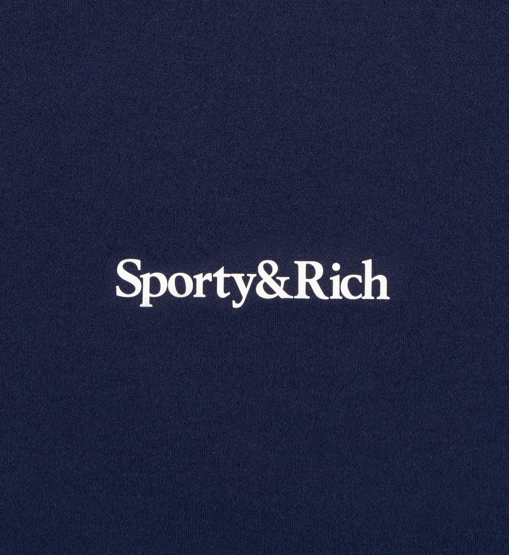 Serif Logo Sports Bra - Navy/White