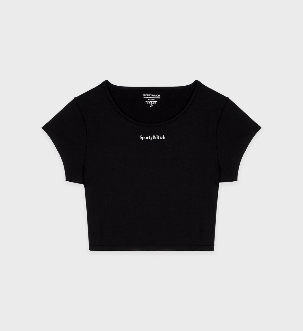 Serif Logo Training Tee - Black/White