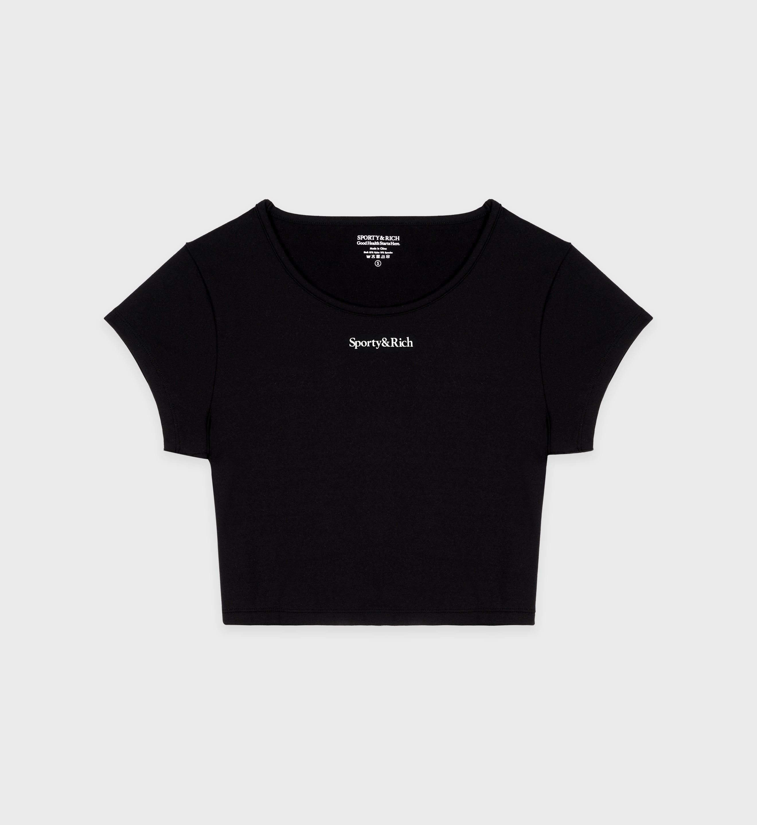 Serif Logo Training Tee - Black/White