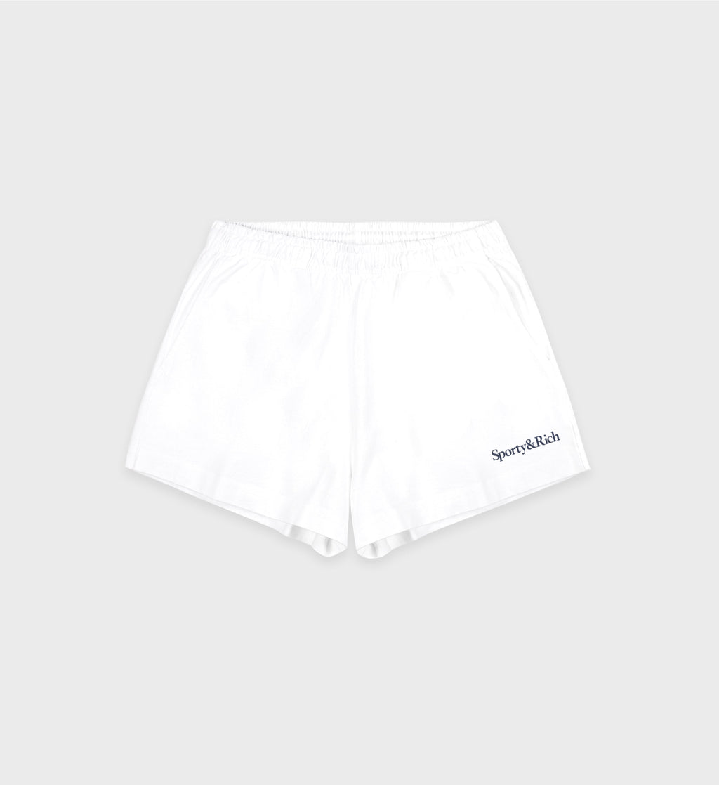 Serif Logo Soft Disco Short - White/Navy
