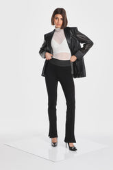 SHEER NET SLEEVELESS TURTLENECK TOP
