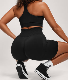 Gymshark Lift Seamless Shorts - Black/Black Marl