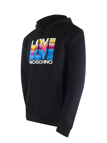 Love Moschino Multi Logo Black Hoodie