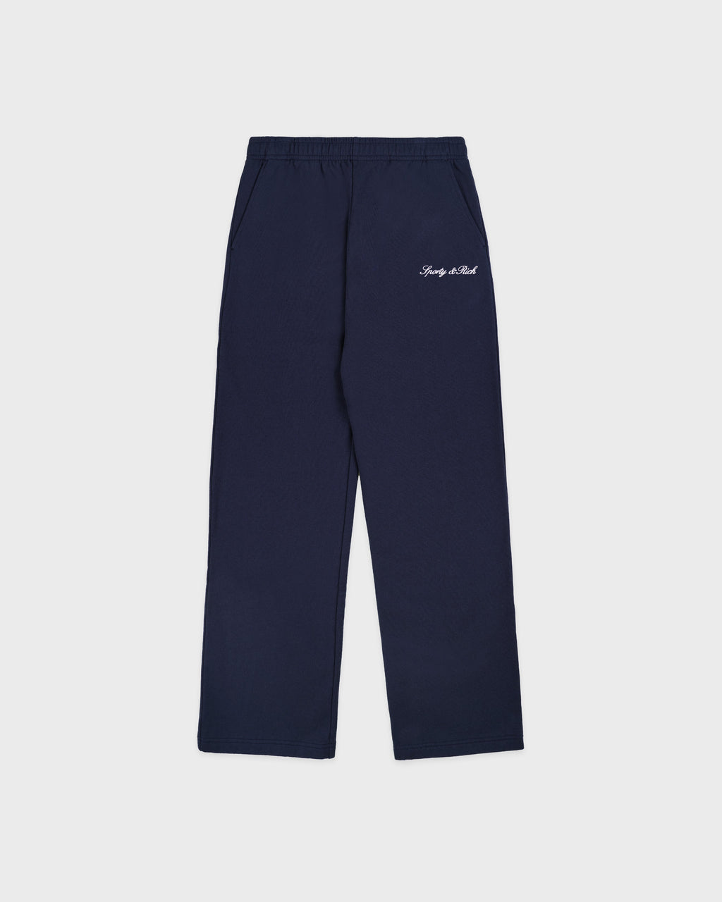 Signature Logo Embroidered Wide Sweatpant - Navy/White