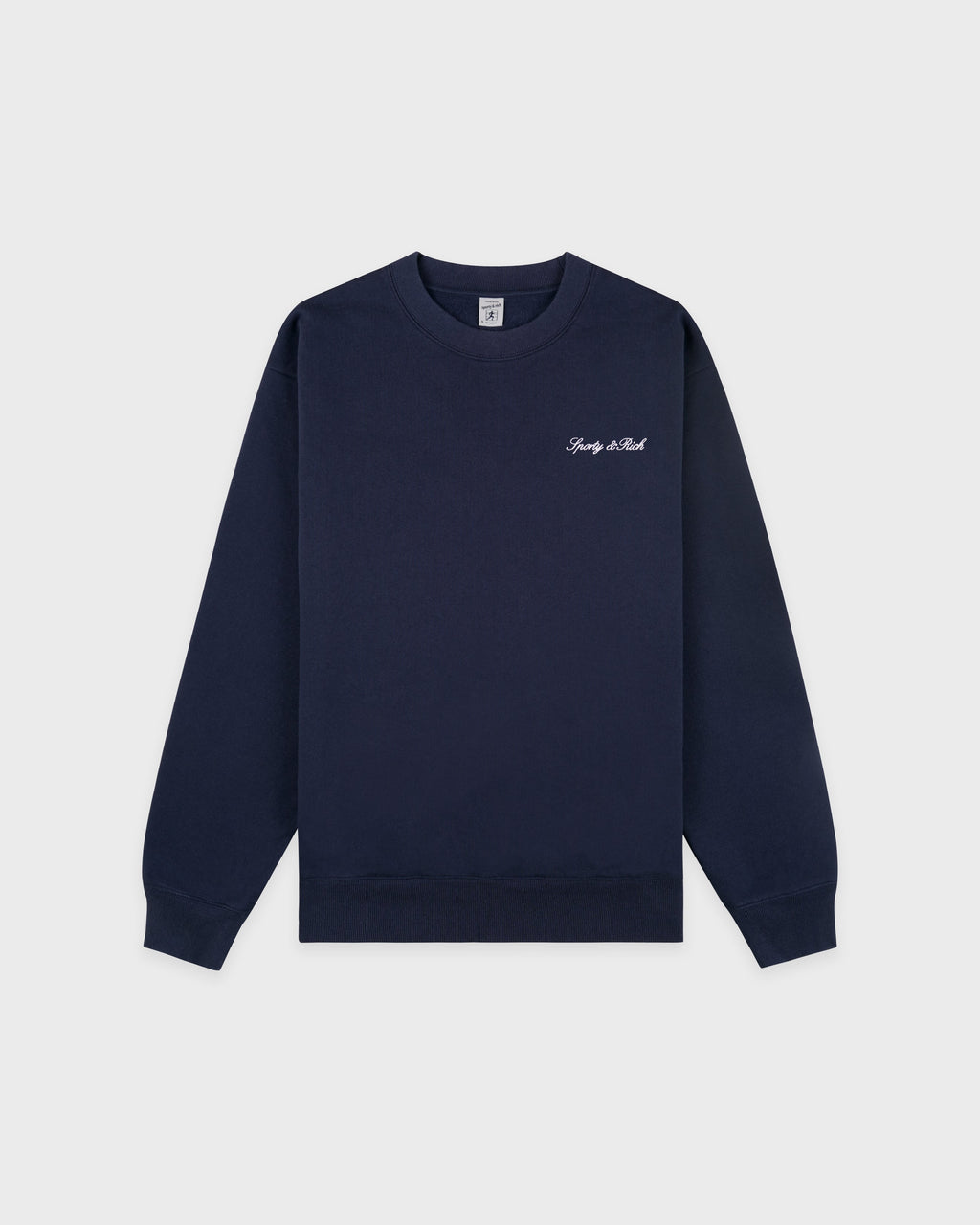Signature Logo Embroidered Crewneck - Navy/White