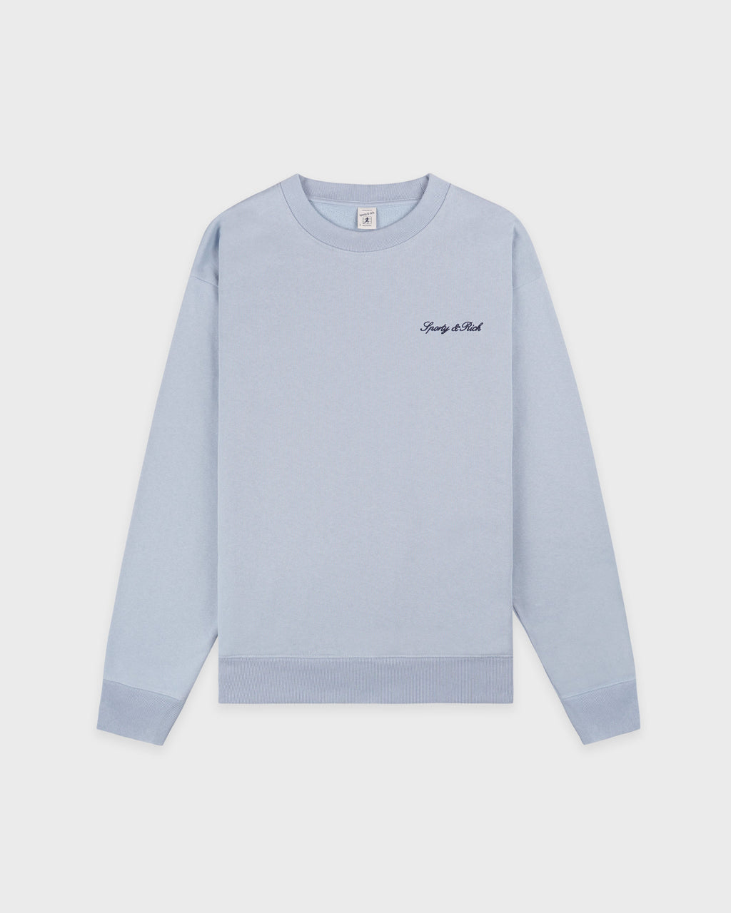 Signature Logo Embroidered Crewneck - Faded Blue/Navy