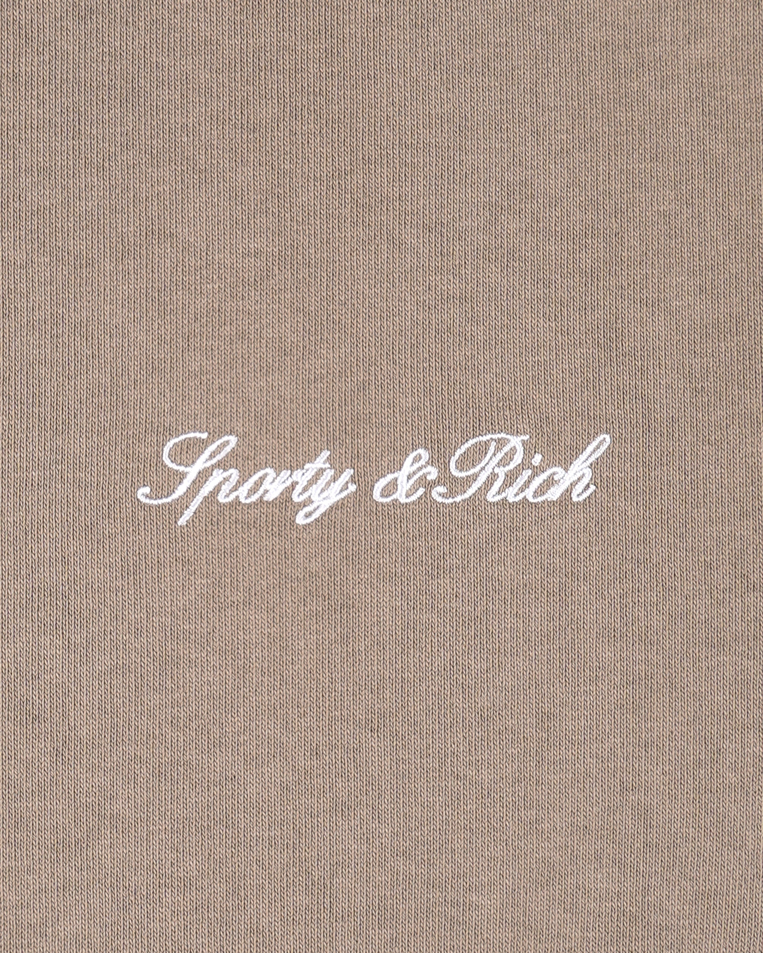 Signature Logo Embroidered Crewneck - Hazelnut/White