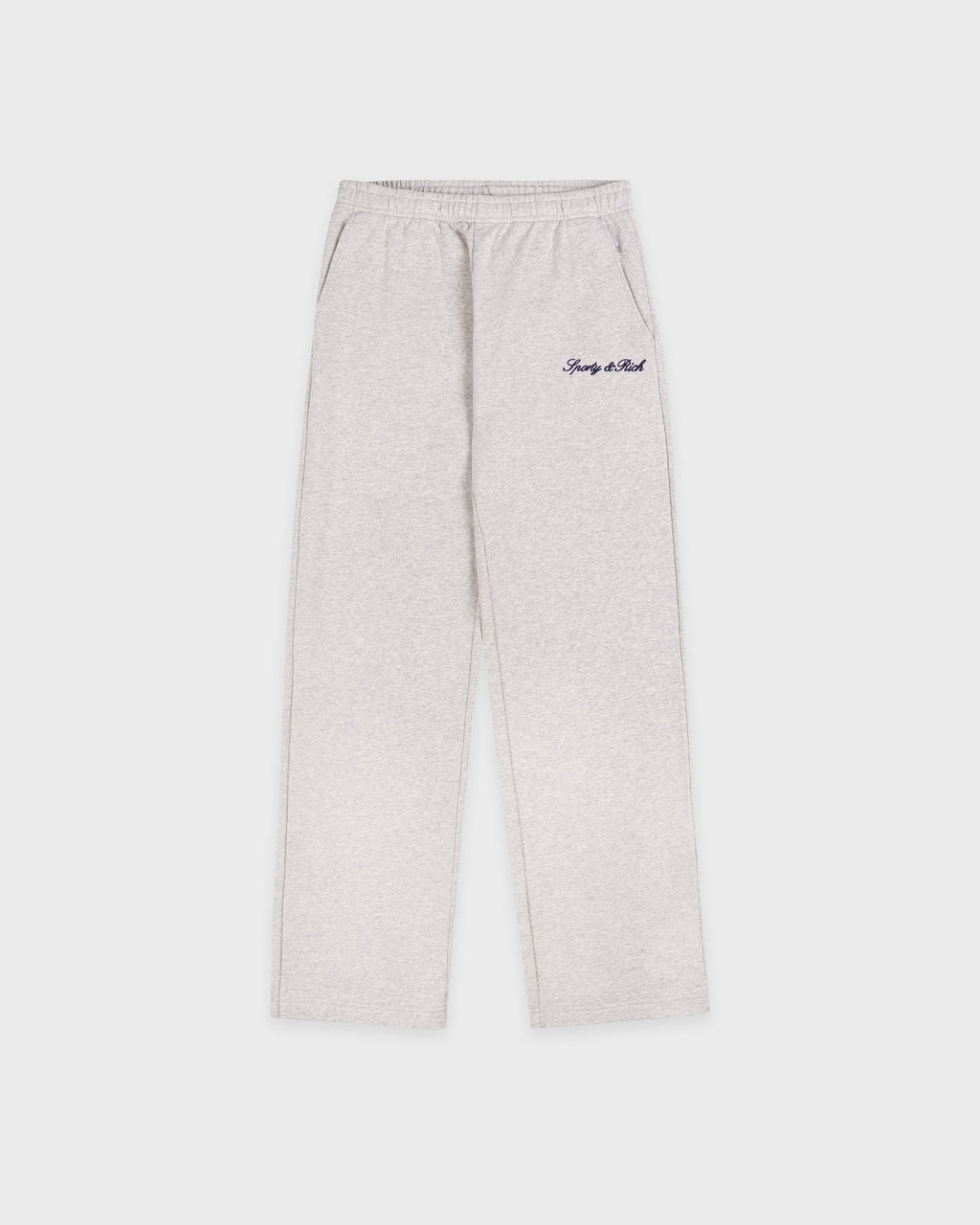Signature Logo Embroidered Wide Sweatpant - Heather Gray/Navy