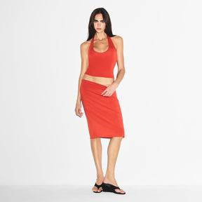 SMOOTH LAYERS MIDI SKIRT | TERRA