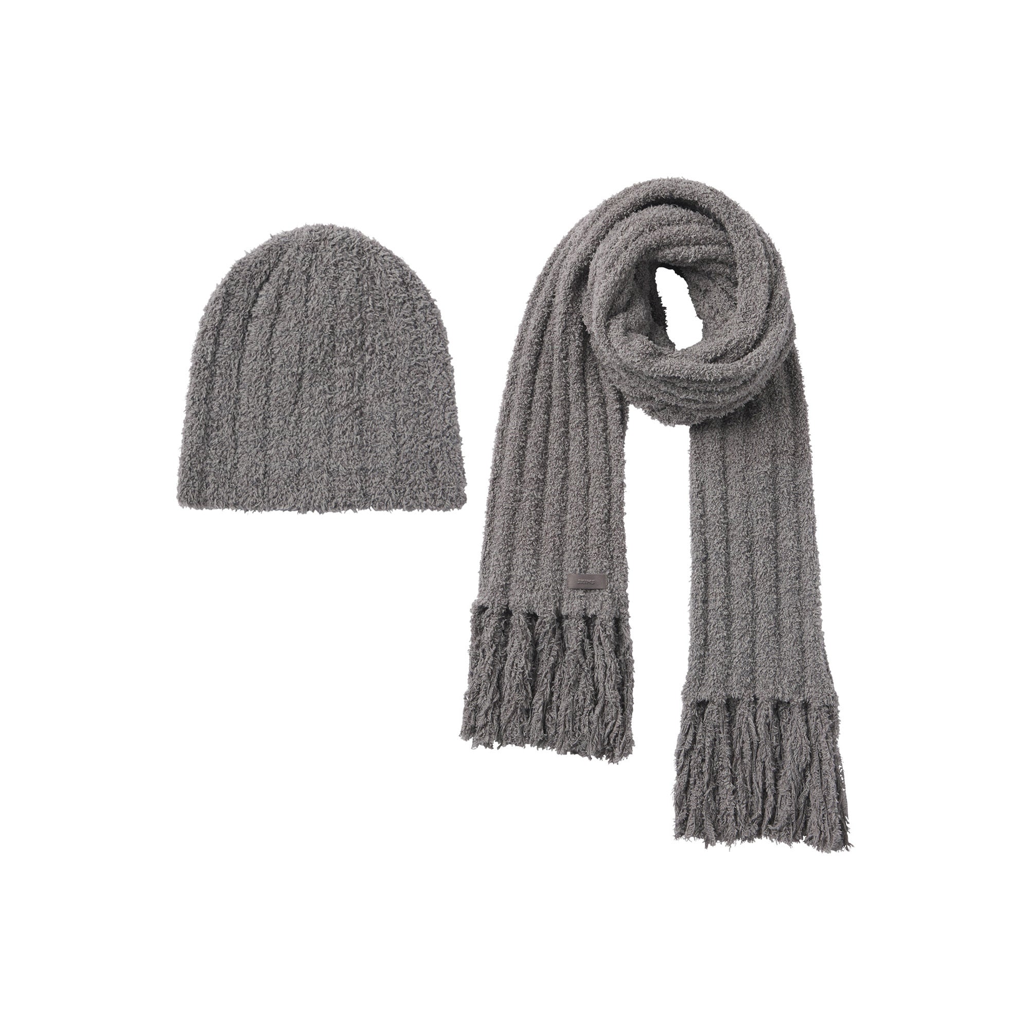 COZY KNIT MENS HAT AND SCARF PACK | SMOKE