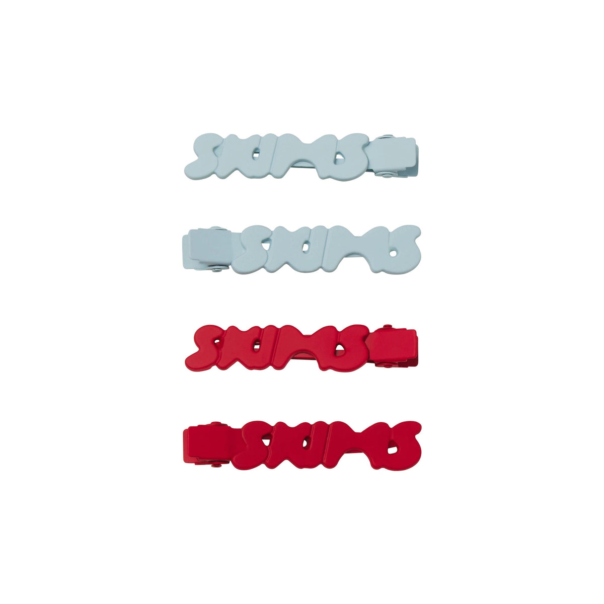 GETTING READY ACCESSORIES MATTE LOGO NO-CREASE HAIR CLIP 4-PACK | FROST AND CRANBERRY