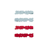 GETTING READY ACCESSORIES MATTE LOGO NO-CREASE HAIR CLIP 4-PACK | FROST AND CRANBERRY