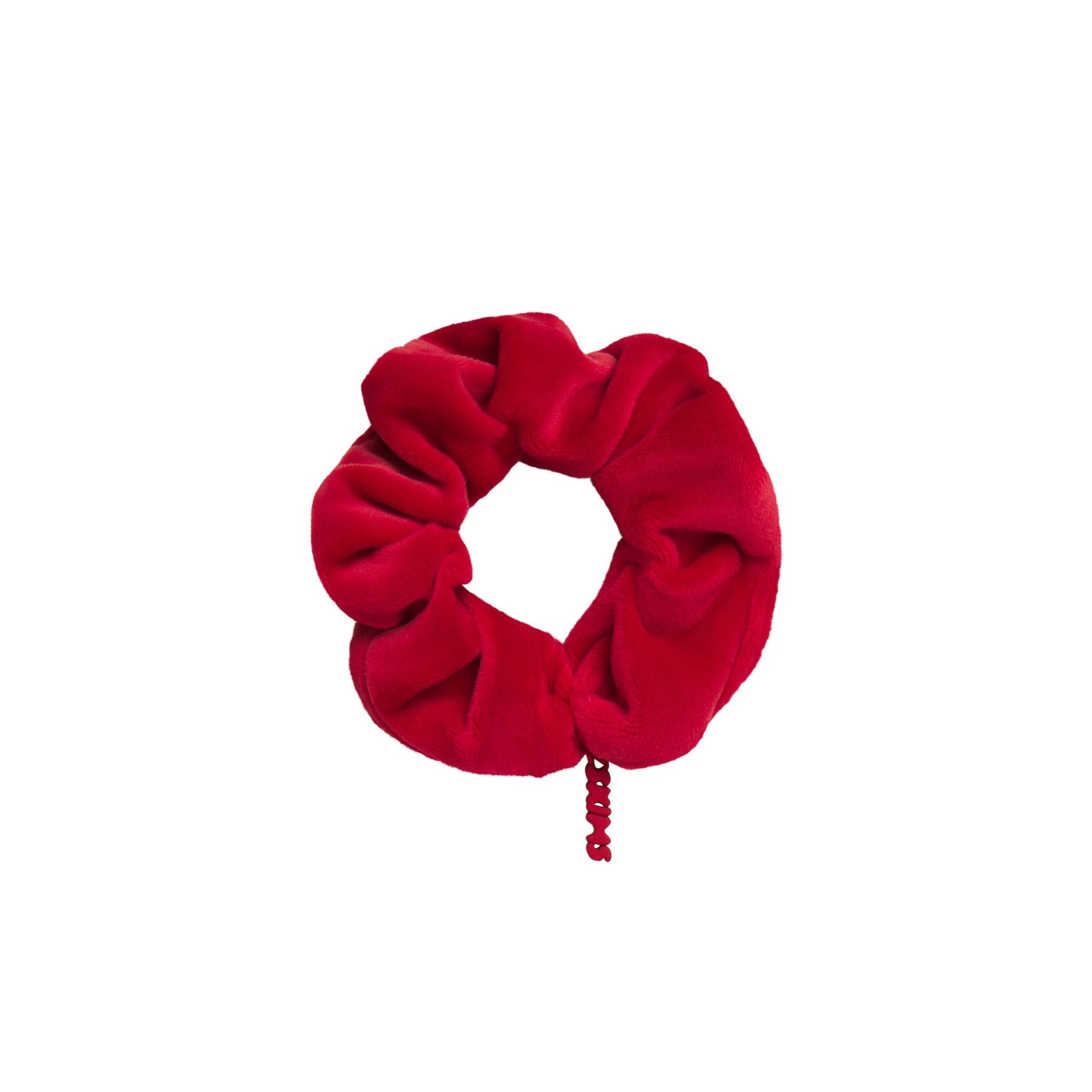 GETTING READY ACCESSORIES SATIN AND VELOUR SCRUNCHIE 2-PACK | CRANBERRY