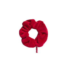 GETTING READY ACCESSORIES SATIN AND VELOUR SCRUNCHIE 2-PACK | CRANBERRY