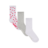 RIBBED CREW SOCK 3-PACK | RUBY HEART MULTI