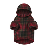 FLEECE SLEEP PET HOODIE | CRANBERRY PLAID