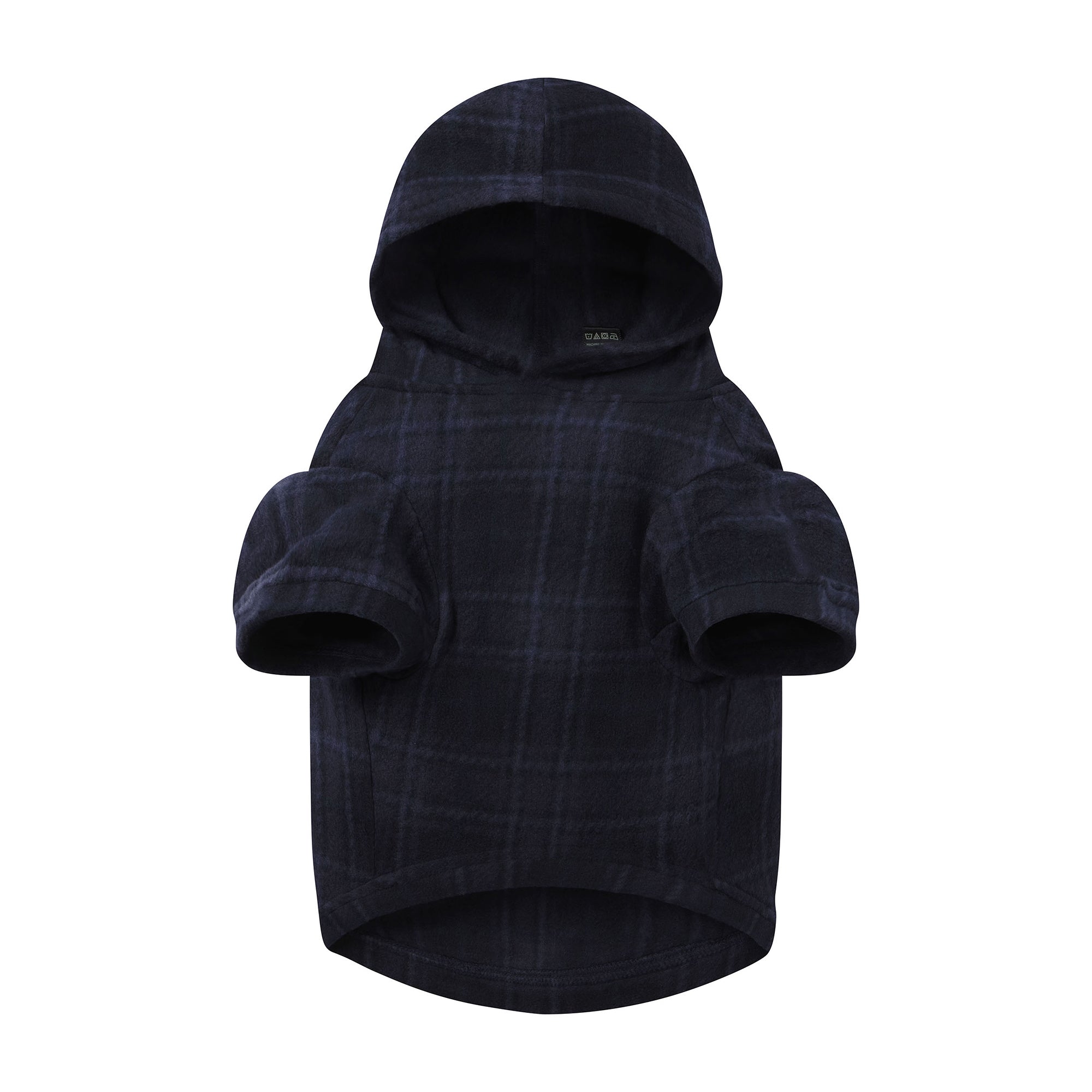 FLEECE SLEEP PET HOODIE | MIDNIGHT BLUE PLAID