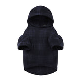 FLEECE SLEEP PET HOODIE | MIDNIGHT BLUE PLAID