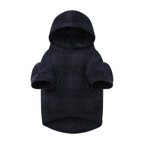 FLEECE SLEEP PET HOODIE | MIDNIGHT BLUE PLAID