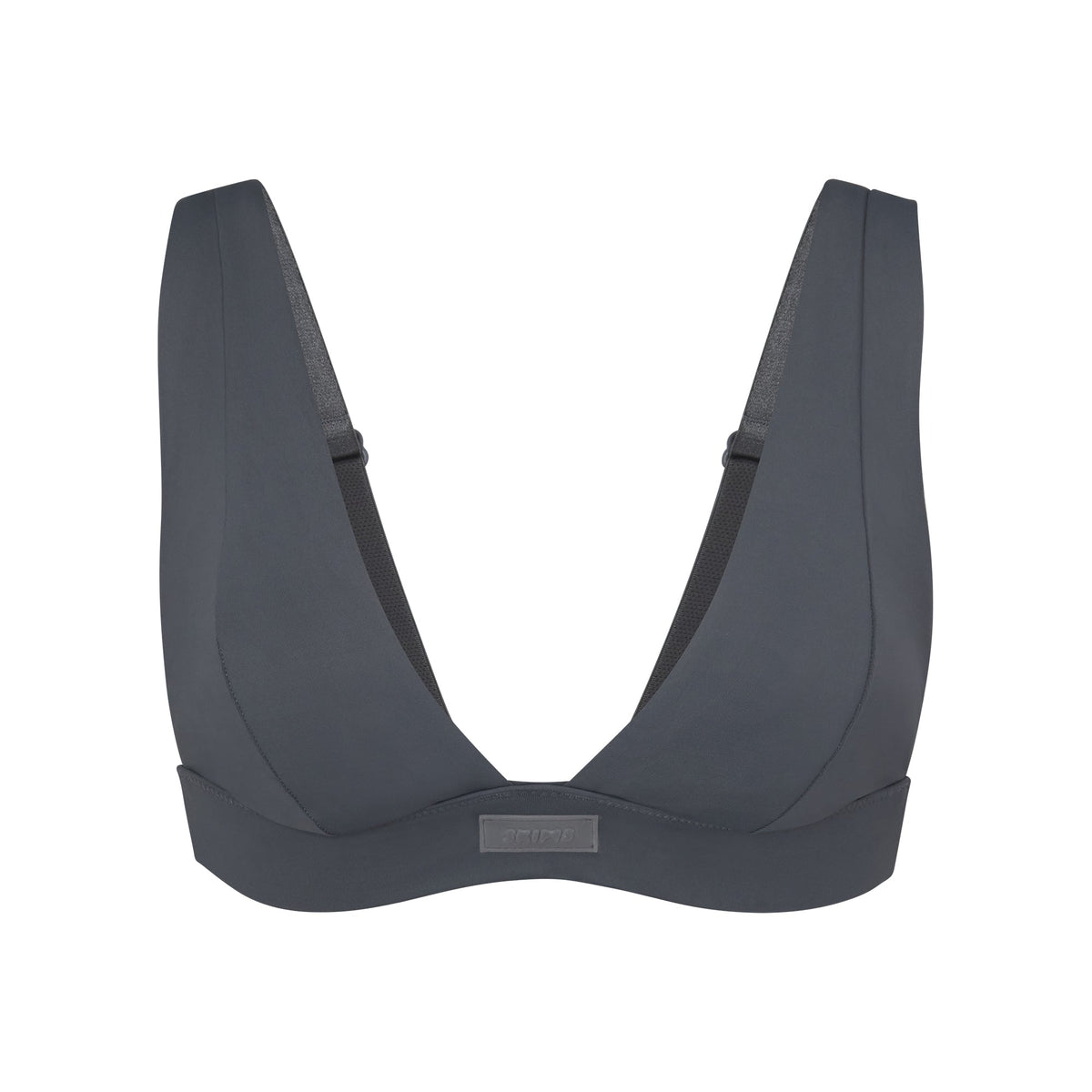 SIGNATURE SWIM PLUNGE BIKINI TOP | GUNMETAL