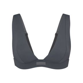 SIGNATURE SWIM PLUNGE BIKINI TOP | GUNMETAL