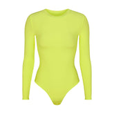 FITS EVERYBODY LONG SLEEVE CREW NECK BODYSUIT | DAFFODIL