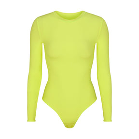 FITS EVERYBODY LONG SLEEVE CREW NECK BODYSUIT | DAFFODIL