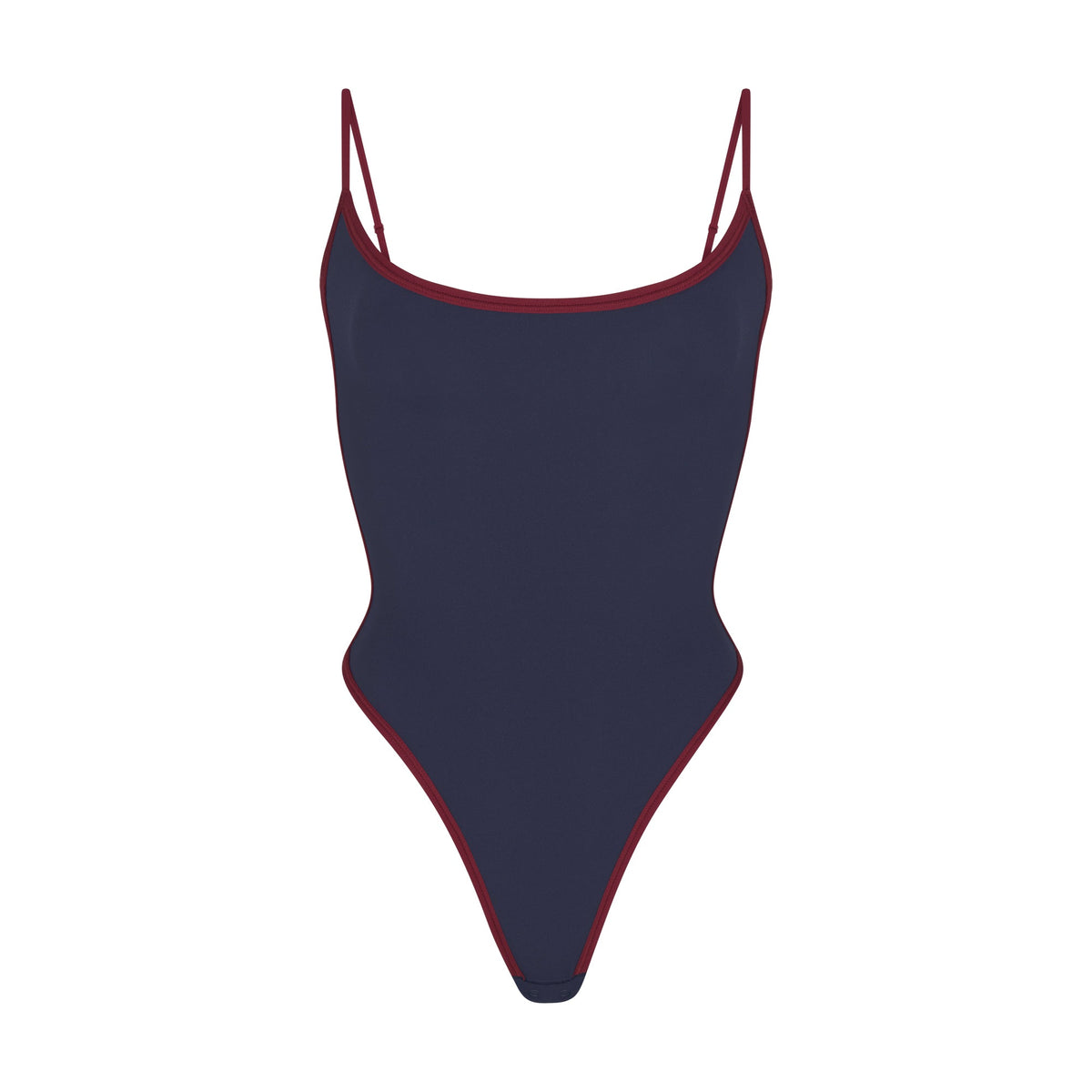 FITS EVERYBODY CONTRAST TRIM SCOOP NECK BODYSUIT | NAVY