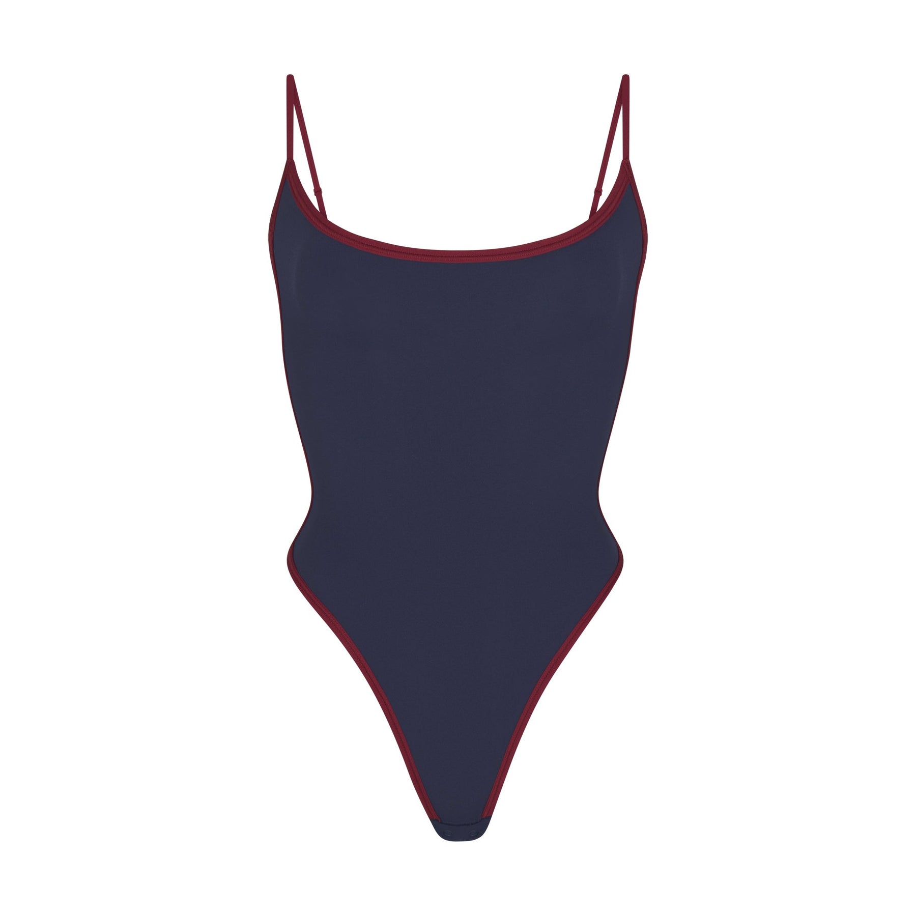 FITS EVERYBODY CONTRAST TRIM SCOOP NECK BODYSUIT | NAVY