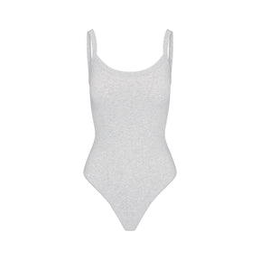 COTTON JERSEY SCOOP NECK BODYSUIT | LIGHT HEATHER GREY