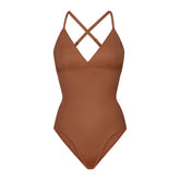 SIMPLY BARE BODYSUIT BRIEF WITH SNAPS | BRONZE
