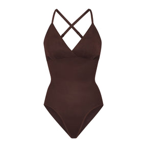 SIMPLY BARE BODYSUIT BRIEF WITH SNAPS | COCOA